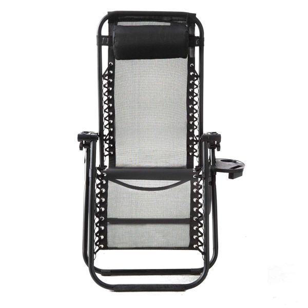 Anti-Gravity Black Patio Chair With Removable Cupholder - Image 5