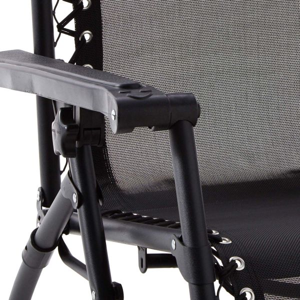 Anti-Gravity Black Patio Chair With Removable Cupholder - Image 3